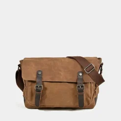 Sac Bandoulière Sac Besace^Besace en toile imperméable et en cuir véritable