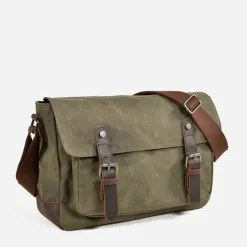 Sac Bandoulière Sac Besace^Besace en toile imperméable et en cuir véritable