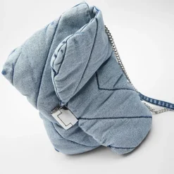 Sac Bandoulière Sac À Main|Sac Besace^Grand denim blue jean matelassé