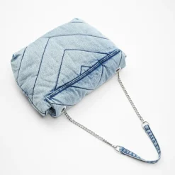 Sac Bandoulière Sac À Main|Sac Besace^Grand denim blue jean matelassé
