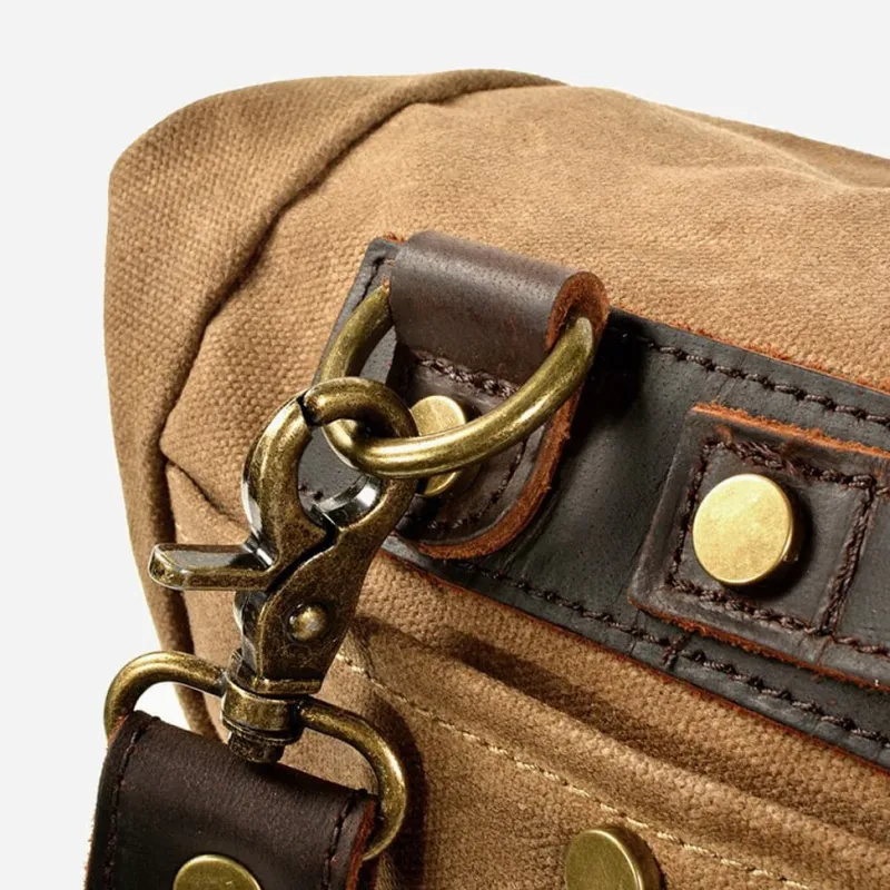Sac Bandoulière Sacoche Et Porte-documents|Sac Besace^Grande sacoche besace en toile enduite et cuir véritable