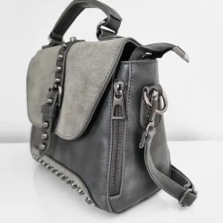 Sac Bandoulière Sac À Main|Sac Besace^Petit sac à main besace clouté cuir et velours