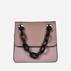 Sac Bandoulière Sac Besace^Petit sac besace avec anse bandoulière à chaîne en grosse maille noire
