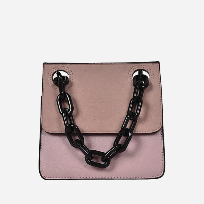 Sac Bandoulière Sac Besace^Petit sac besace avec anse bandoulière à chaîne en grosse maille noire