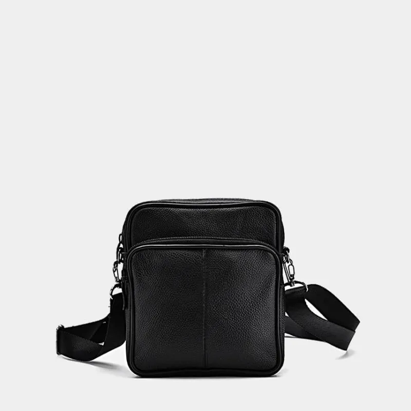 Sac Bandoulière Petite Sacoche Et Pochette^Petite sacoche homme en cuir véritable noir