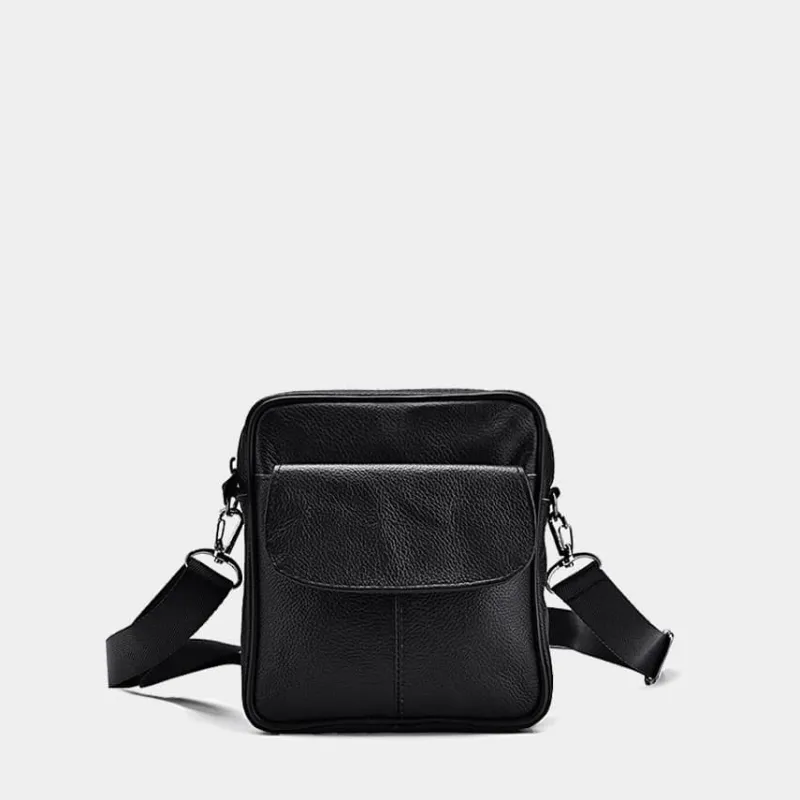 Sac Bandoulière Petite Sacoche Et Pochette^Petite sacoche homme en cuir véritable noir
