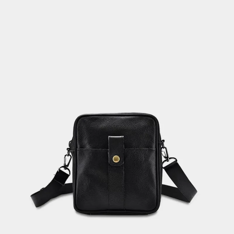Sac Bandoulière Petite Sacoche Et Pochette^Petite sacoche homme en cuir véritable noir