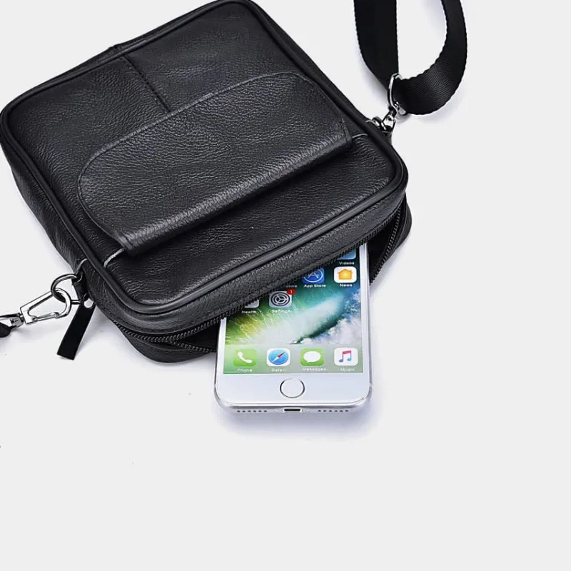 Sac Bandoulière Petite Sacoche Et Pochette^Petite sacoche homme en cuir véritable noir