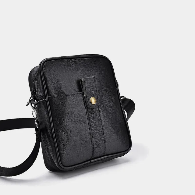 Sac Bandoulière Petite Sacoche Et Pochette^Petite sacoche homme en cuir véritable noir