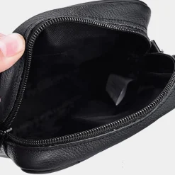 Sac Bandoulière Petite Sacoche Et Pochette^Petite sacoche homme en cuir véritable noir