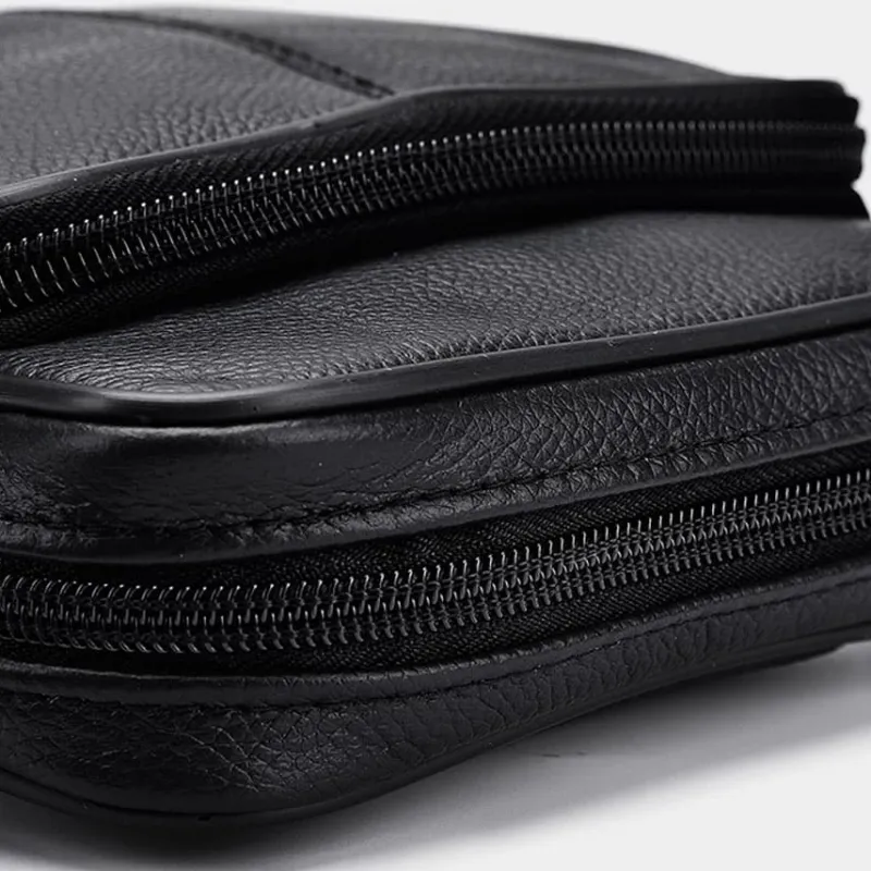 Sac Bandoulière Petite Sacoche Et Pochette^Petite sacoche homme en cuir véritable noir