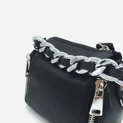 Sac Bandoulière Sac À Main^Sac à main à chaîne en cuir véritable noir