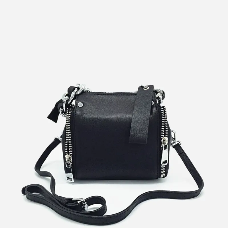 Sac Bandoulière Sac À Main^Sac à main à chaîne en cuir véritable noir