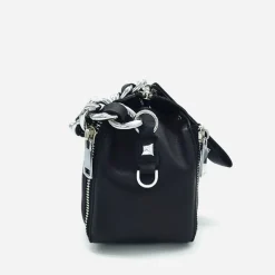 Sac Bandoulière Sac À Main^Sac à main à chaîne en cuir véritable noir