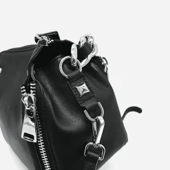Sac Bandoulière Sac À Main^Sac à main à chaîne en cuir véritable noir