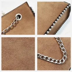 Sac Bandoulière Sac À Main^Sac à main à chaîne et perles façon cuir nubuck