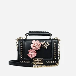 Sac Bandoulière Sac À Main|Sac Besace^Sac à main avec motif floral et bandoulière avec chaînes