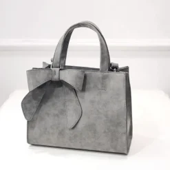 Sac Bandoulière Sac À Main^Sac à main bandoulière cuir suédine avec nœud papillon