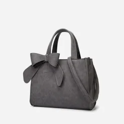 Sac Bandoulière Sac À Main^Sac à main bandoulière cuir suédine avec nœud papillon