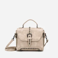 Sac Bandoulière Sac À Main|Sac Besace^Sac à main clouté en cuir avec languette
