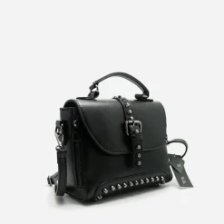 Sac Bandoulière Sac À Main|Sac Besace^Sac à main clouté en cuir avec languette
