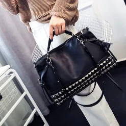 Sac Bandoulière Sac À Main|Sac Cabas Et Fourre-tout^Sac à main clouté en cuir pour femme
