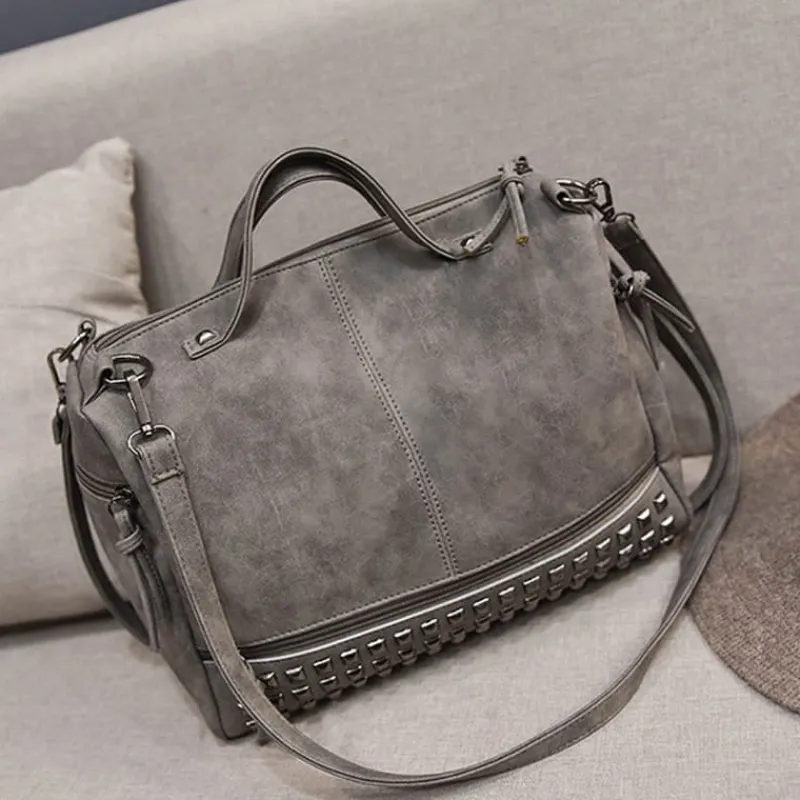 Sac Bandoulière Sac À Main^Sac à main clouté façon cuir nubuck