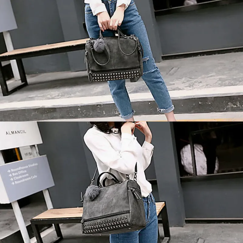 Sac Bandoulière Sac À Main^Sac à main clouté façon cuir nubuck