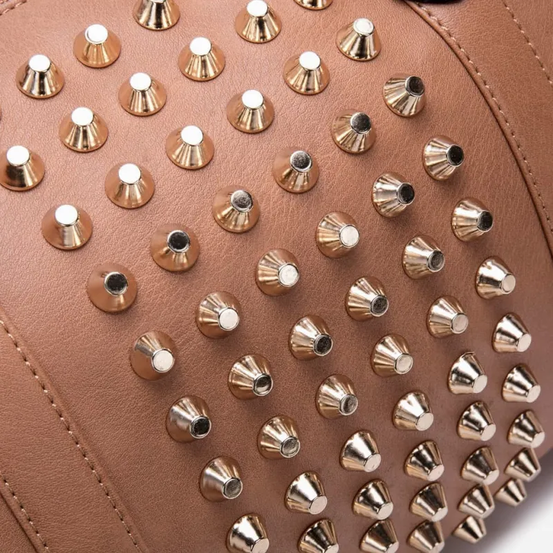 Sac Bandoulière Sac À Main|Sac Cabas Et Fourre-tout^Sac à main cuir clouté type bowling