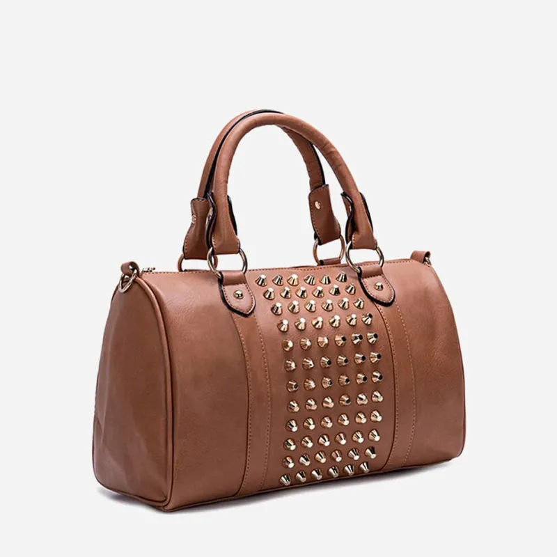 Sac Bandoulière Sac À Main|Sac Cabas Et Fourre-tout^Sac à main cuir clouté type bowling