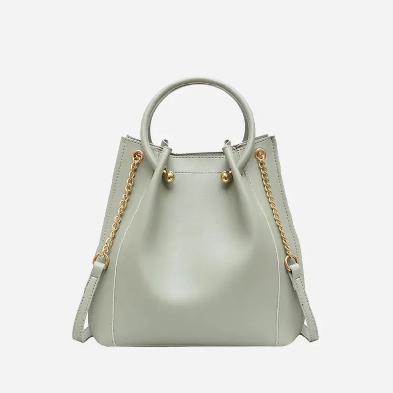 Sac Bandoulière Sac À Main^Sac à main plissé façon sac seau avec chaîne et dorure