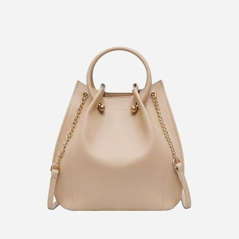 Sac Bandoulière Sac À Main^Sac à main plissé façon sac seau avec chaîne et dorure