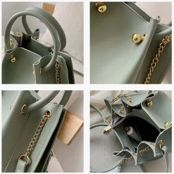 Sac Bandoulière Sac À Main^Sac à main plissé façon sac seau avec chaîne et dorure