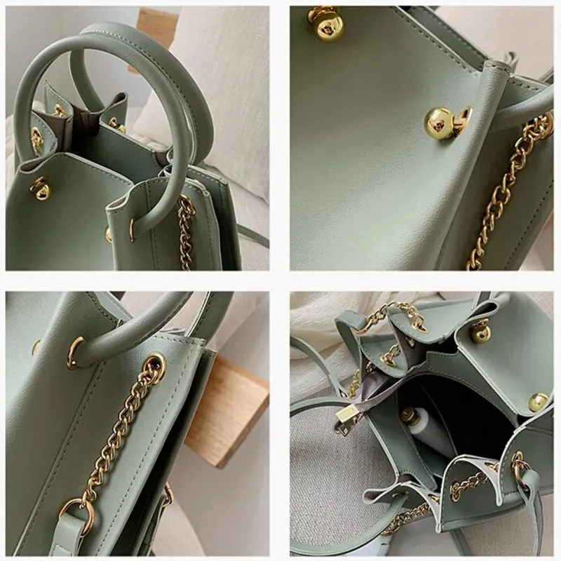 Sac Bandoulière Sac À Main^Sac à main plissé façon sac seau avec chaîne et dorure
