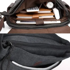 Sac Bandoulière Sac Besace^Sac besace bandoulière toile et cuir