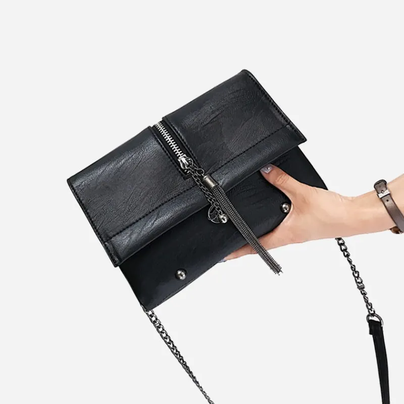 Sac Bandoulière Sac Besace^Sac besace cuir à chaîne