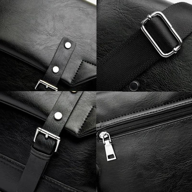 Sac Bandoulière Sac Besace^Sac besace en cuir pour homme noir