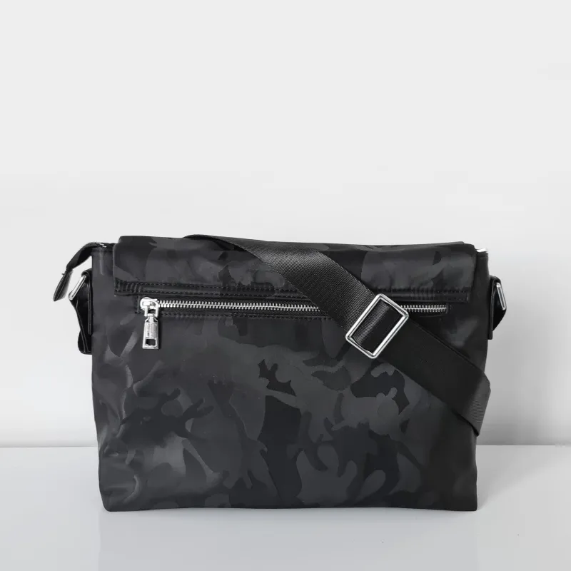 Sac Bandoulière Sacoche Et Porte-documents|Sac Besace^Sac besace Oxford camouflage avec garniture cuir safiano noir
