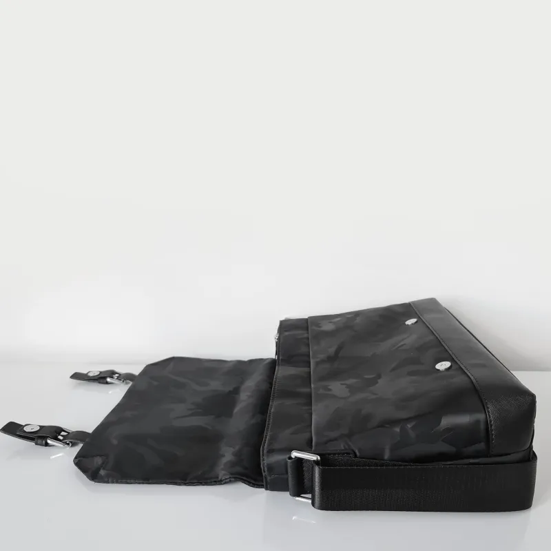 Sac Bandoulière Sacoche Et Porte-documents|Sac Besace^Sac besace Oxford camouflage avec garniture cuir safiano noir