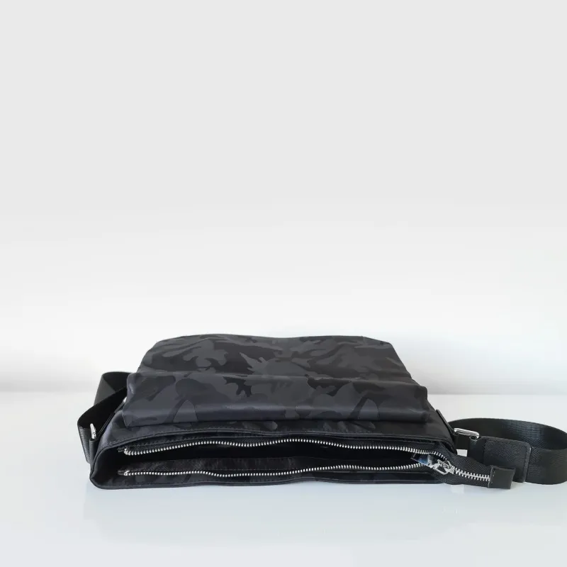 Sac Bandoulière Sacoche Et Porte-documents|Sac Besace^Sac besace Oxford camouflage avec garniture cuir safiano noir