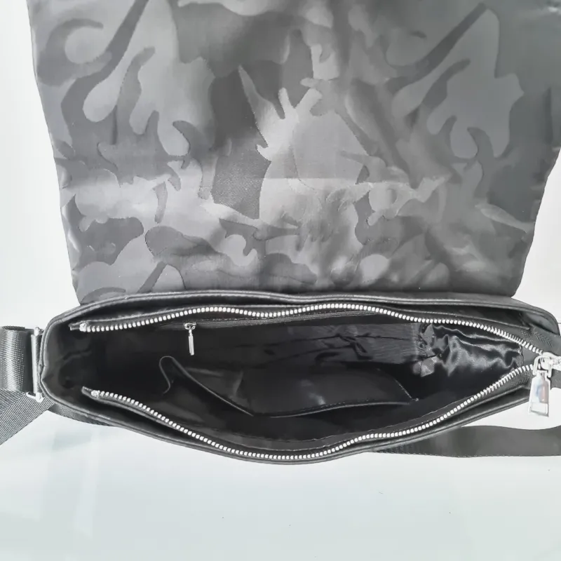Sac Bandoulière Sacoche Et Porte-documents|Sac Besace^Sac besace Oxford camouflage avec garniture cuir safiano noir