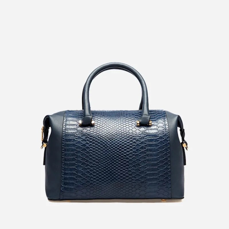 Sac Bandoulière Sac À Main^Sac bowling bi-matière cuir croco