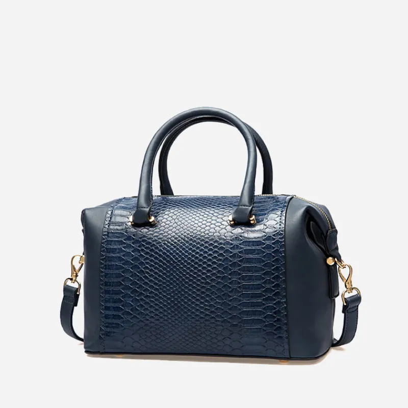 Sac Bandoulière Sac À Main^Sac bowling bi-matière cuir croco