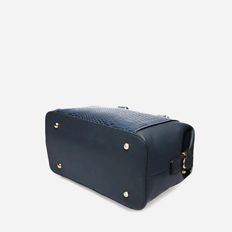 Sac Bandoulière Sac À Main^Sac bowling bi-matière cuir croco