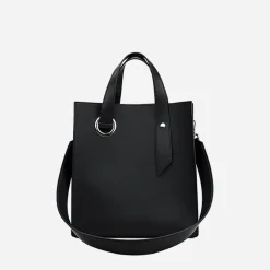 Sac Bandoulière Sac À Main|Sac Cabas Et Fourre-tout^Sac cabas en cuir avec anse asymétrique noir