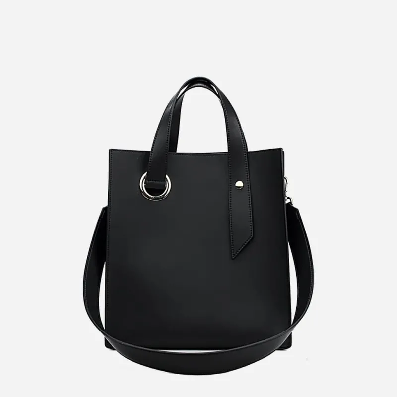 Sac Bandoulière Sac À Main|Sac Cabas Et Fourre-tout^Sac cabas en cuir avec anse asymétrique noir