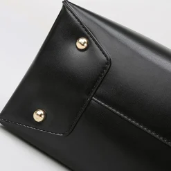 Sac Bandoulière Sac À Main|Sac Cabas Et Fourre-tout^Sac cabas en cuir avec anse asymétrique noir