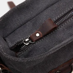 Sac Bandoulière Sacoche Et Porte-documents|Sac Besace^Sacoche besace bi-ton en toile et cuir véritable