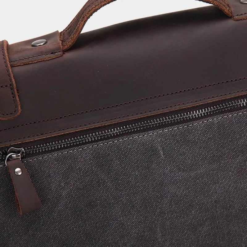 Sac Bandoulière Sacoche Et Porte-documents|Sac Besace^Sacoche besace bi-ton en toile et cuir véritable