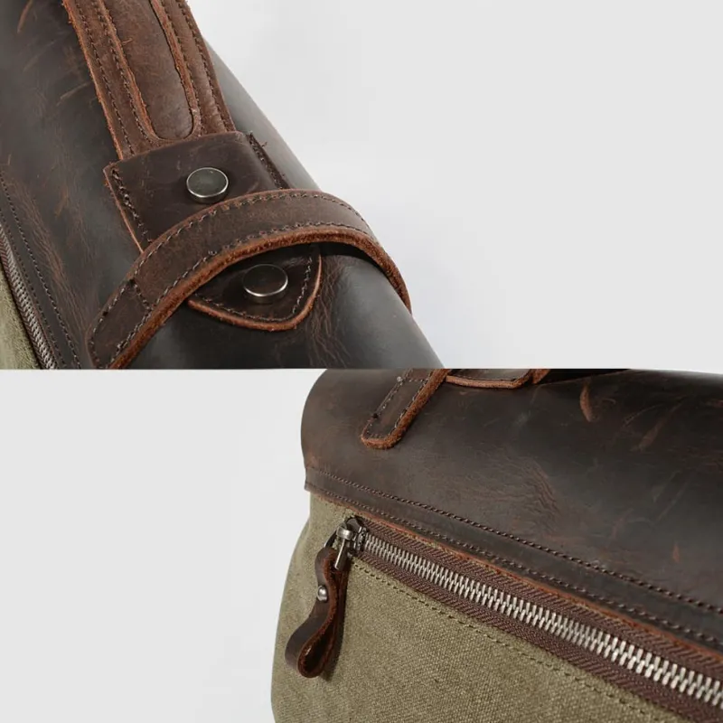 Sac Bandoulière Sacoche Et Porte-documents|Sac Besace^Sacoche besace bi-ton en toile et cuir véritable